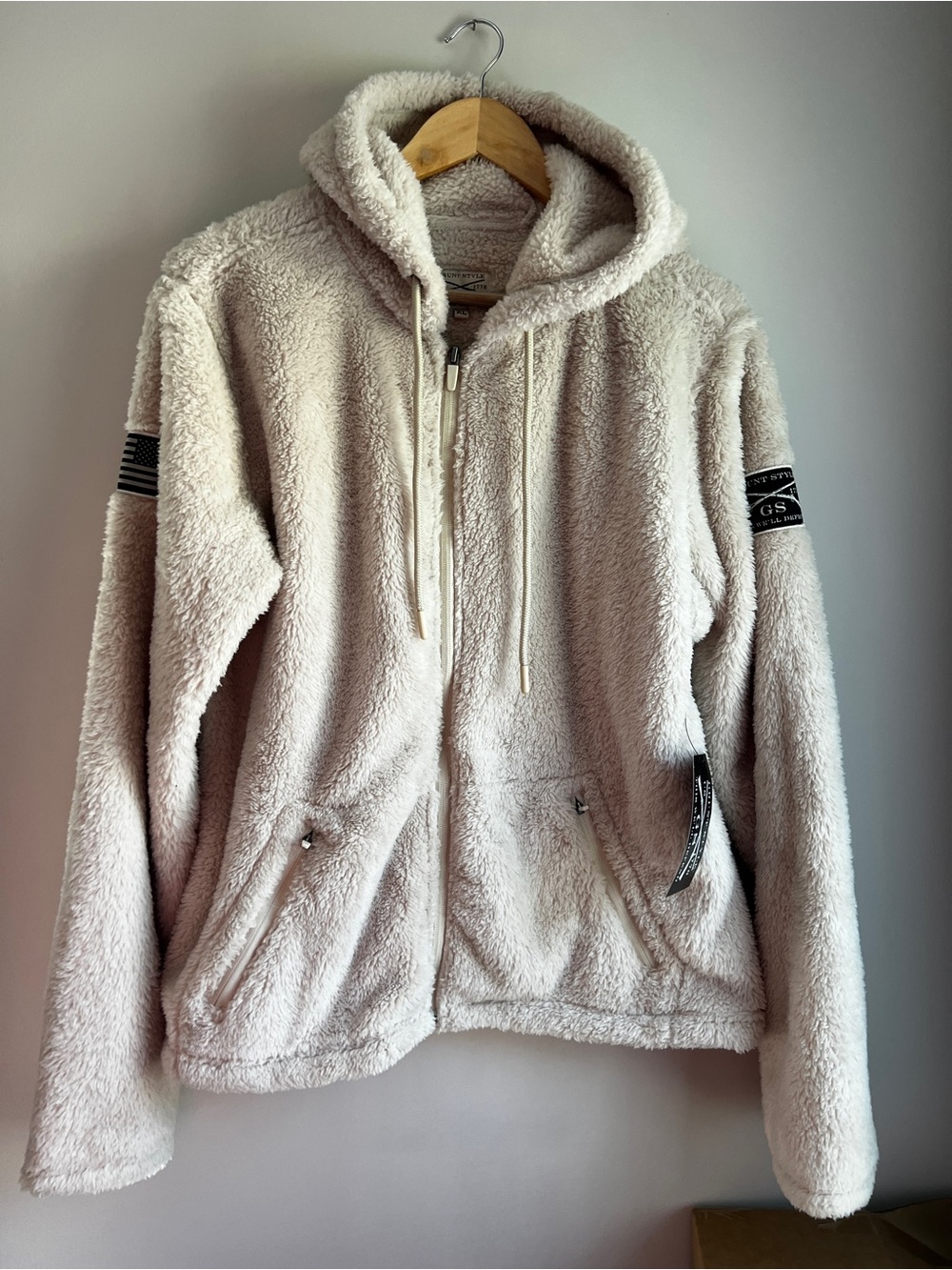Grunt Style Cream Sherpa Zip-Up Hoodie Jacket